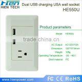 America Type USB Wall Socket 1 Gang 2 USB Ports thumbnail-2