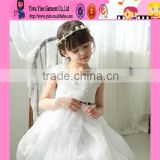Factory Selling High Quality Europe Style Party Dress Lowest Price White Lace Hot Baby Girl Baptism Dress