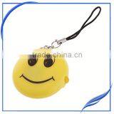 Yellow Lovely Smiley Shape Flashlight LED Keychain