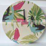 Fine Summertime Flower Decorative Wholesale Wooden Handmade Wall Clock thumbnail-1