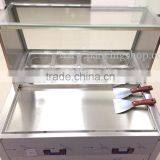 R22 Double Compressor Stainless Steel 110v 220v Electric Flat Pan Frozen Yogurt Rolling Ice Cream Machine With 8 Boxes thumbnail-4