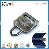 Mini Rectangular Alloy Brush Gun Metal Custom Zipper Puller thumbnail-3