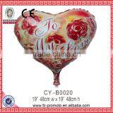 promotion golden heart shape foil balloon for Chirstmas decoration