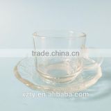 food grade TEA COFFEE glass CUP with Saucer