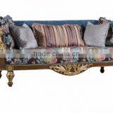 Classic Style Living Room Sofa Set, Antique Carved Wooden Couch Sofa, Queen Anne Furniture Button Tufted Sofa thumbnail-2