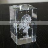 2016 Elegant Good Quality 3d Laser Engraved Crystal Cube for Paperweight