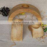 FSC Certified Arched Shape Home Decorative Wooden Single Candle Holder thumbnail-5