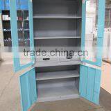 Steel Swing Doors Glass Cupboard Storage Bookshelf thumbnail-3