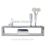 E2195 Royal Luxury Stoving Varnish Stainless Steel Tv-stand/cabinet/unit Design With Thick Marble Top thumbnail-2