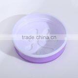 Set 4 Clear Round Empty Glass Storage Jars With Flower Screw Plastic Lid thumbnail-5