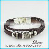316L Stainless Steel Leather Bracelets for Men Braided thumbnail-3