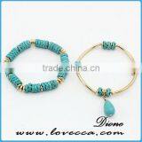 New Arrival Cheap Jewelry Alloy Synthetic Turquoise Stone Bracelet thumbnail-4
