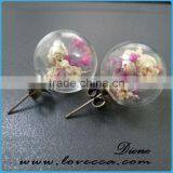 Antique Copper Cap Pink Beads DIY Mini Glass Bottle Pendant thumbnail-6
