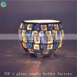 Glass Mosaic Antique Candlestick Holders