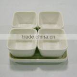 Set of 5 Square Ceramic Snack Tray With Ceramic Based thumbnail-1