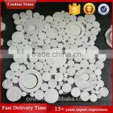 Beautiful White Carrara Backsplash Random Penny Round Mosaic Tile thumbnail-1