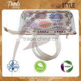 Customize Flora Print See Through Pvc Jute Tote Bag With Pouch thumbnail-3