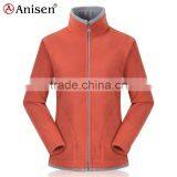 Made in China Plain Orange Long Sleeves Zipper-up Polar Fleece Women's Coat thumbnail-1