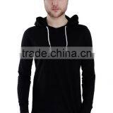 Fashion Slim Pullover Black Plain Hoodie With Ear Dri Fit Hoodies thumbnail-1