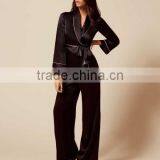 Logo Embroidered Bridal Robe Custom Color Smooth And Soft Artificial Silk Pyjama Contrast Piping Satin Sleepwear thumbnail-3