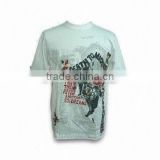 Men's Casual Cotton Jersey Crew Neck Short Sleeve Knit T-shirt with Print and Embroidery