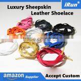 Ebay Best Selling Leather Laces - Flat Aglets Italian Premium Sheepskin Leather Shoelaces Manufacturer - Accept Custom thumbnail-1