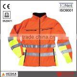 OEM Apparel Safety Work Clothing Orange Softshell Jacket thumbnail-1