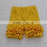 2017 Summer Baby Girls Comfortable Ruffle Shorts Little Lovely Kids Girls Icing Ruffle Solid Color Yellow Shorts thumbnail-1