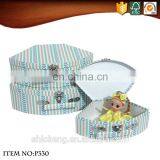 Kids Barbie Doll Cardboard Paper Suitcase With Metal Lock