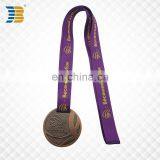 Russia Custom Copper Running Medal With Engraving With Ribbon