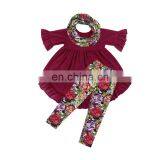 Girl 3 PCS Floral Fall Outfit Kids Boutique Clothing Girls Clothing Set thumbnail-6