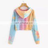 Hoodies Multicolor Casual Women Drawstring Hooded Sweatshirt 2020 Autumn Tie Dye Long Sleeve Hoodies thumbnail-6