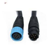 M12 5pin Waterproof Electr Connector Cable 2 3 4 5 6 7 8 Pin Push Lock Solder Led Light Connector thumbnail-1
