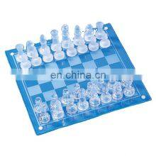 Extremely Beautiful 25 * 25cm Frosted Glass Chess Adult Game Entertainment Glass Crystal Chess Set