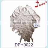 wholesale women hand knitted thin light fashion acrylic poncho shawl with tassels