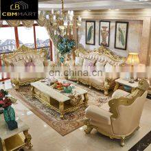 Luxury Royal Living Room Leather Sofa Set thumbnail-1