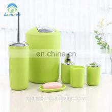 Hot Sell Plastic 6 Pieces Bathroom Set Black Color Bathroom Accessories thumbnail-5