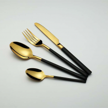 Made In China Blue Colored Handle Silverware Gold Plated Stainless Steel Flatware Cutlery Set For Wedding thumbnail-3