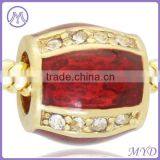 Hand Crystal Paved Color Enameled Faberge Egg Bead thumbnail-3