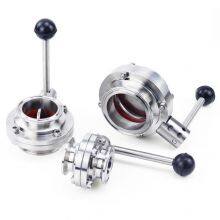 Food Grade Stainless Steel Butterfly Valve Welded Manual Sanitary Welding Powder Butterfly Valve for Milk Tank thumbnail-2