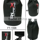 Hot sale items Men outdoor sport casual fashion Duffle Drawstring Bag travel bag polyester black colour