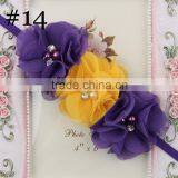 Cute Girl Princess Headbands Baby Girl Flowers Cotton Elastic Headband Kids Handmake Pearls Flower Headband for Girls thumbnail-4