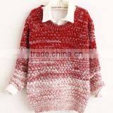 Gradual Blending Loose Round Neck Sweater Hedging Women Pullover thumbnail-1