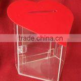 2015 Clear Customized Size Red Acrylic Donation Box thumbnail-1