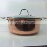 Aluminium Forged Nonstick Coated Copper Color Casserole With Stainless Steel Handle thumbnail-1