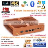 Powerful Fanless Mini Industrial PC Intel Core i5 4258u Iris GPU HD5100 4G RAM 16G SSD HTPC Wintel Box Kodi XBMC 2*RJ45/HD-MI
