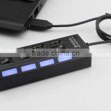 4 Port USB 2.0 Hub Cable Adapter With ON/OFF Switch With LED Light thumbnail-1
