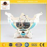 2016 Popular Home Decorate Luxury Art and Crafts Ivory 22"big Ceramic Porcelain Bowl Vase With Gold thumbnail-3