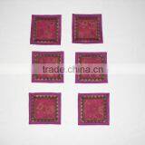 Placemats and Coaster in Pink Color Indian Silk Table Runner thumbnail-3