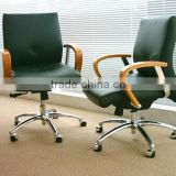 executive ripple black leather office chair